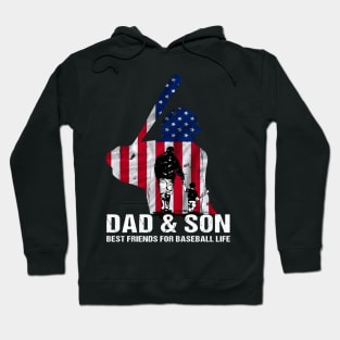 Dad And Son Best Friends For Baseball Life Hoodie